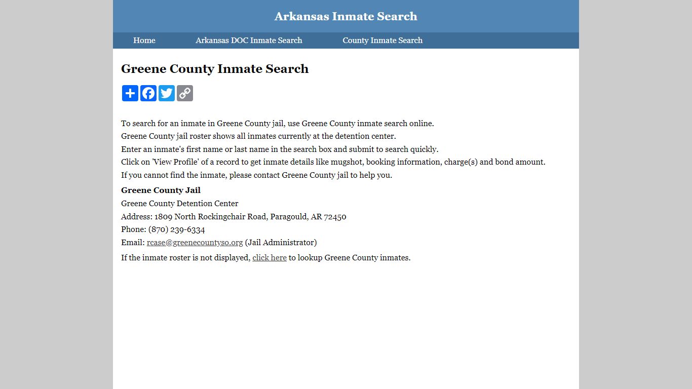 Greene County Inmate Search